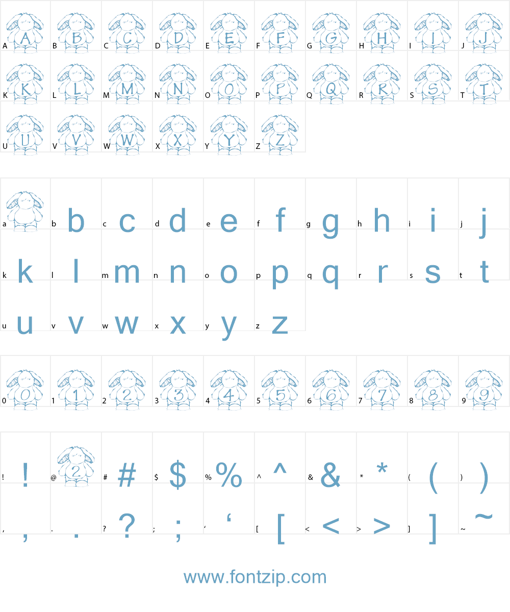 Summer's Rabbit Font Character